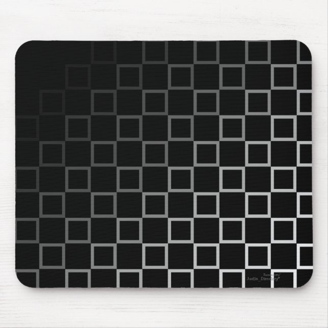 Mousepad Mousemat preto e branco diagonal do teste padrão (Frente)