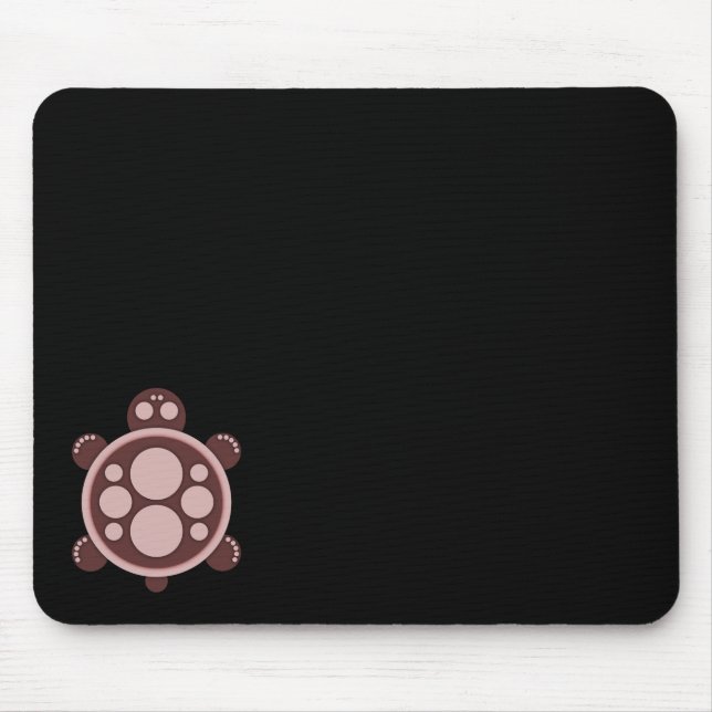 Mousepad Mousemat, tartaruga redonda, tan pinkish marrom, (Frente)