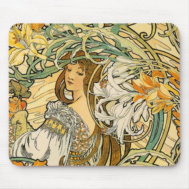 Mousepad Mousepad: Mucha - Língua das Flores (Frente)