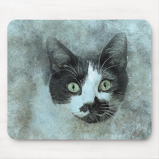 Mousepad Mouser preto e branco | ABSTRATO | Watercolor (Frente)