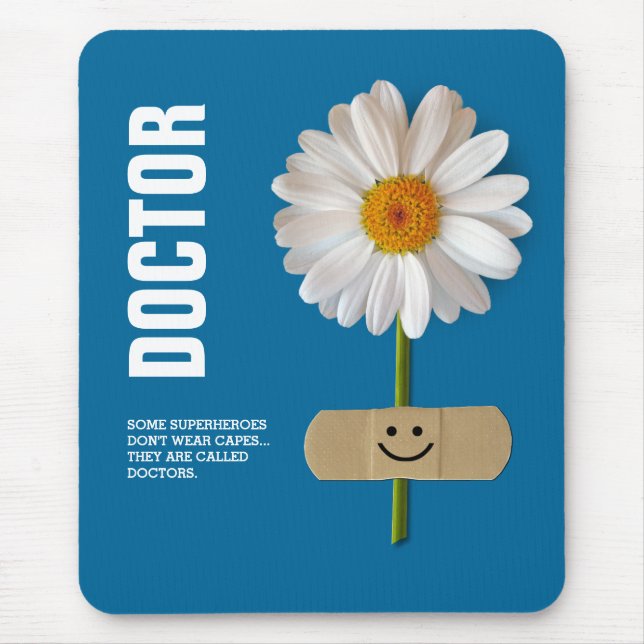 Mousepad Mouses pads Daisy Gift sorridentes para o Doutor (Frente)