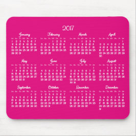 Mousepad Mouses pads do Calendário 2017 - Rosa Anual