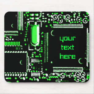 Mousepad Mouspad 'Seu Texto' Verde Circuito 2