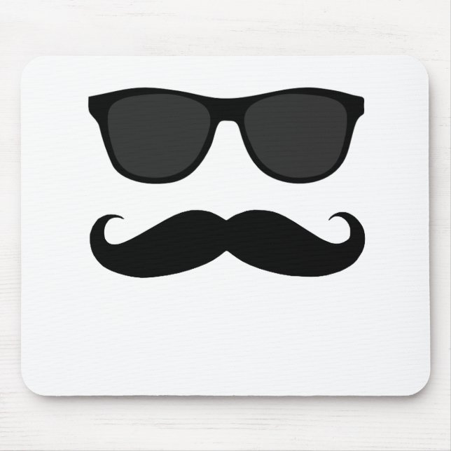 Mousepad Moustache e presente pretos do humor dos óculos de (Frente)
