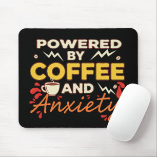 Mousepad Movido a Café e Ansiedade   Tipografia Retro Diver
