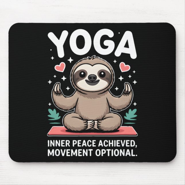 Mousepad Movimento de Paz Interior Alcançada Ioga Opcional  (Frente)