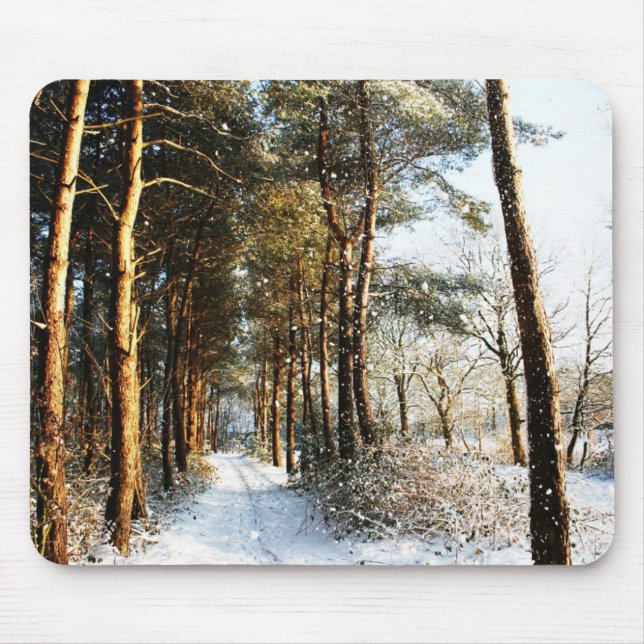 Mousepad mpcna de cena de neve da floresta (Frente)