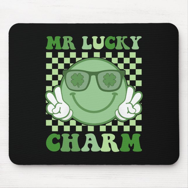 Mousepad Mr Lucky Charm Suspenders St Patricks Day Boys Kid (Frente)