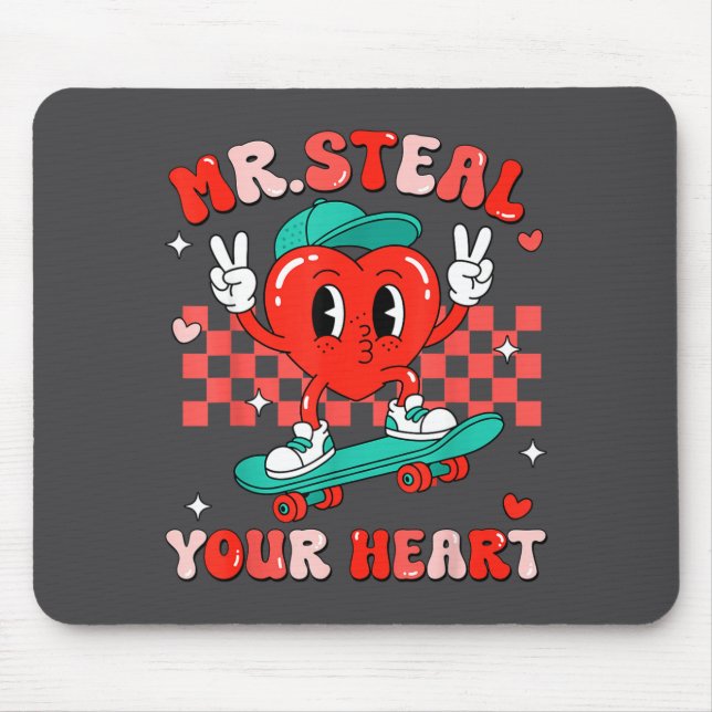 Mousepad Mr Steal Your Heart For Boys Toddlers Valentine's  (Frente)