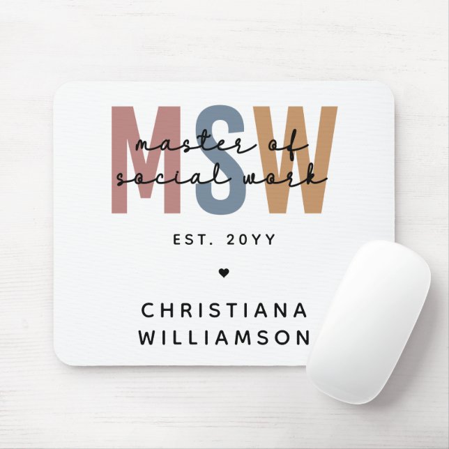 Mousepad MSW Mestre Personalizado de Graduação Retroativa d (Com mouse)