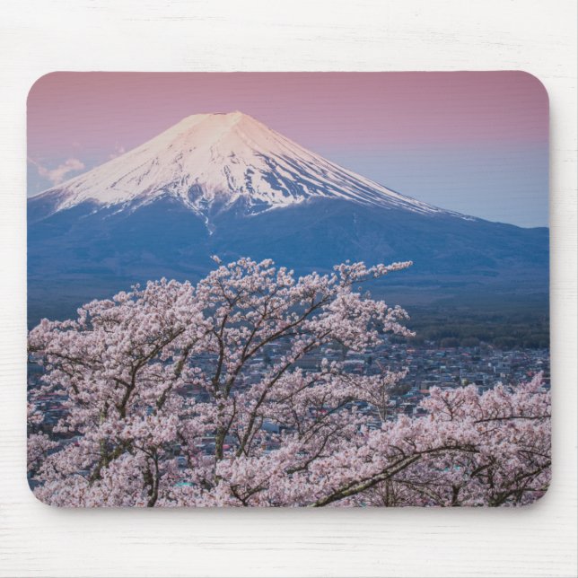 Mousepad Mt Fuji e flores de cerejeira (Frente)