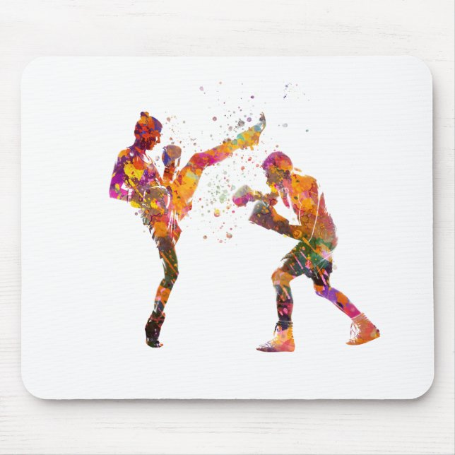 Mousepad Muay thai em aquarela (Frente)