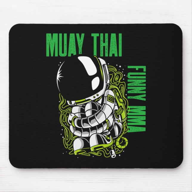 Mousepad Muay Thai Enrolado Astronauta, Mma, Kickboxing, Ji (Frente)