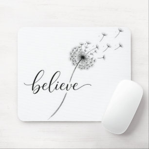 Mousepad Mudas de Dente-de-Leão com Texto Acredite