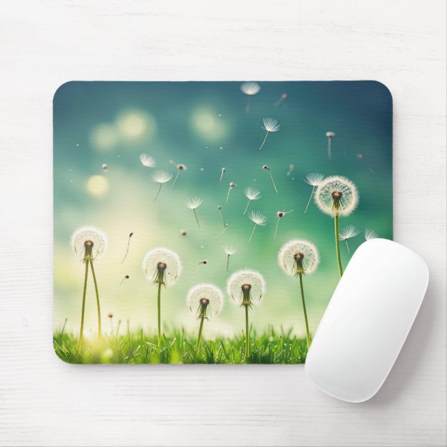 Mousepad Mudas de Dente-de-Leão Flutuantes (Com mouse)