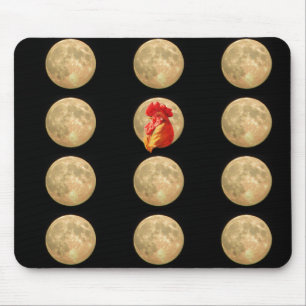 Mousepad Muitas luas - Solteiro Red Rooster