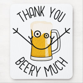 Mousepad Muito Obrigado, Cerveja - Rosto Engraçado