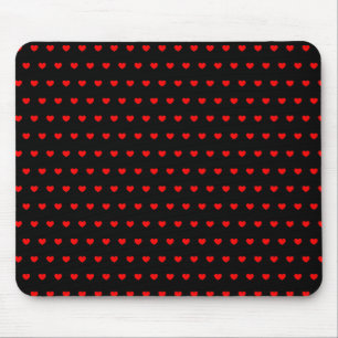 Mousepad Muitos Corações Vermelhos Em Preto