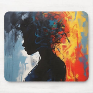 Mousepad Mulher Abstrata Laranja