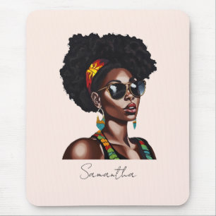Mousepad Mulher afro-americana com óculos de sol chic