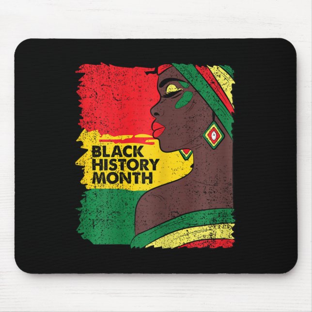 Mousepad Mulher Afro Cores do Mês da História Negra Homens  (Frente)