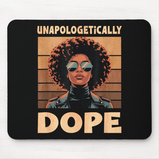 Mousepad Mulher Afro sem Desculpas Vintage 70s (Frente)