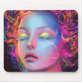 Mousepad Mulher alienígena com cabelo cósmico