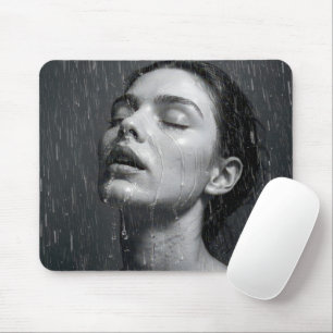 Mousepad Mulher Apreciando o Jato de Água do Chuveiro