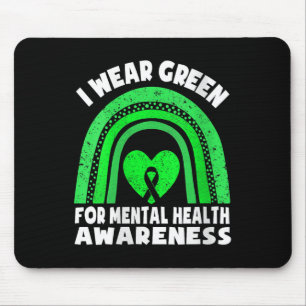 Mousepad Mulher Arco-Íris Em Maio Eu Visto Verde Para Curar