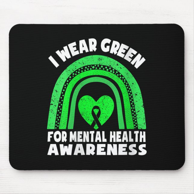 Mousepad Mulher Arco-Íris Em Maio Eu Visto Verde Para Curar (Frente)