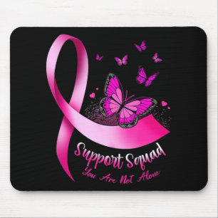 Mousepad Mulher Borboleta Suporta Cancer de Mama de Esquadr