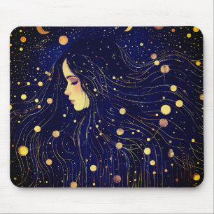 Mousepad Mulher Celestial Deusa Lua Estende Céu