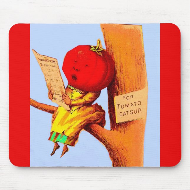 Mousepad Mulher-chefe de tomate com cartão vitorioso (Frente)