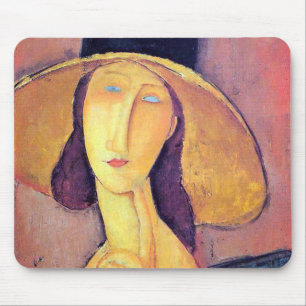 Mousepad Mulher com chapéu grande, Modigliani