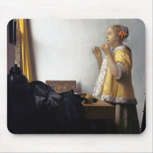 Mousepad Mulher com colar de pérolas, Johannes Vermeer