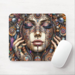 Mousepad Mulher com Elaborada Ornamentação Baseada em Triba