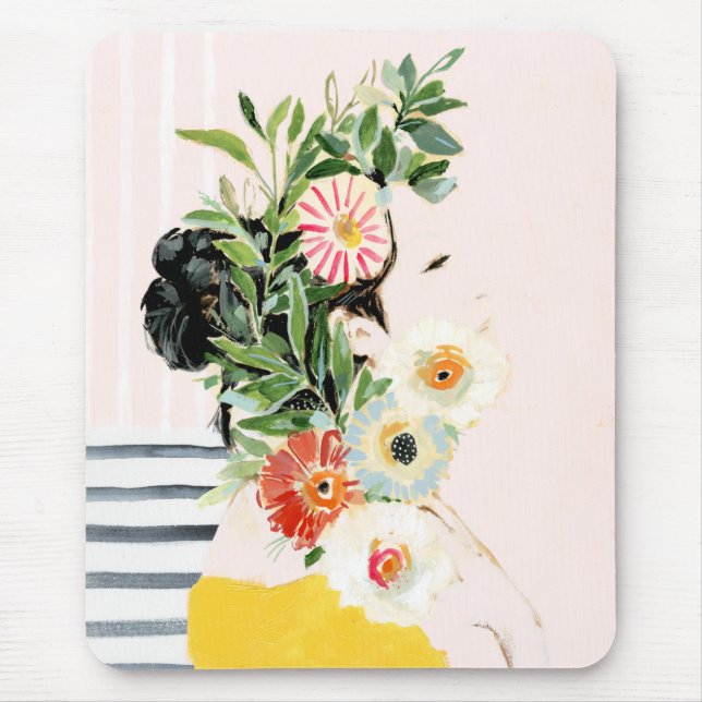 Mousepad Mulher com Flores (Frente)