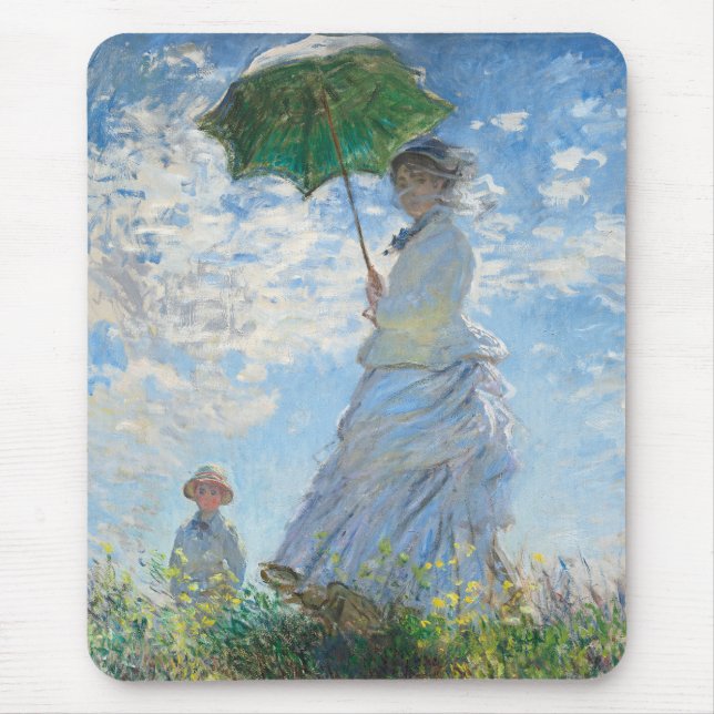 Mousepad Mulher com Parasol, Madame Monet e seu filho (Frente)