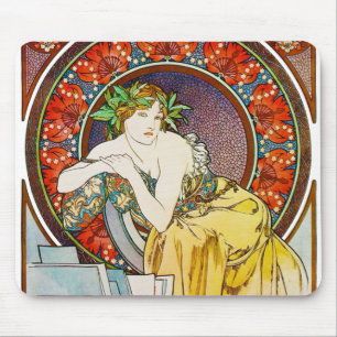 Mousepad Mulher com Poppy, Mucha
