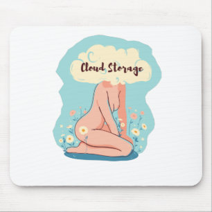 Mousepad Mulher de Armazenamento em Nuvem