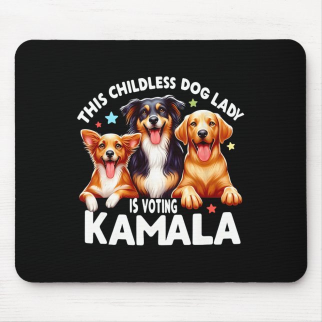 Mousepad Mulher De Cachorro Sem Filhos Vota Cachorro Kamala (Frente)