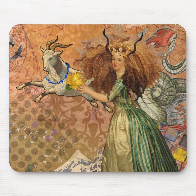 Mousepad Mulher de Capricórnio Cabra Caprichosa Diversão (Frente)