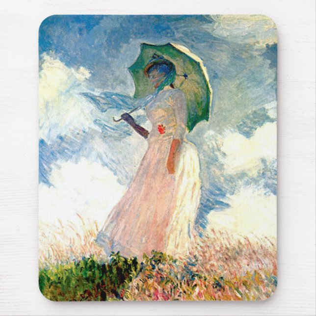 Mousepad Mulher de Claude Monet com parasol (Frente)