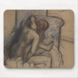 Mousepad Mulher de Edgar Degas   que seca seu cabelo