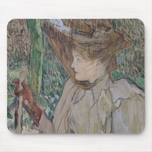 Mousepad Mulher de Henri de Toulouse-Lautrec | com luvas, (Frente)