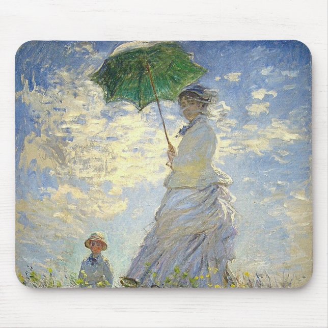 Mousepad Mulher de Monet com Parasol (O Rolo/Caminho) (Frente)