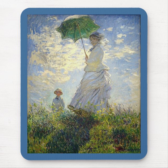 Mousepad Mulher de Monet com Parasol (O Rolo/Caminho) (Frente)