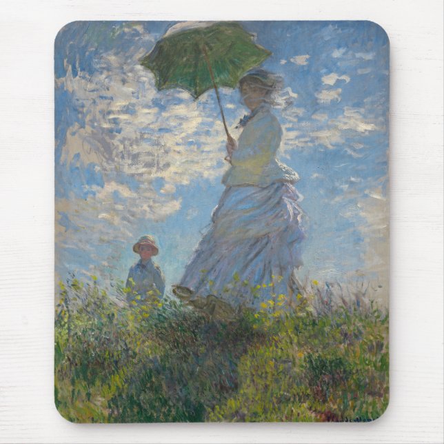 Mousepad Mulher de Monet com um parasol (Frente)