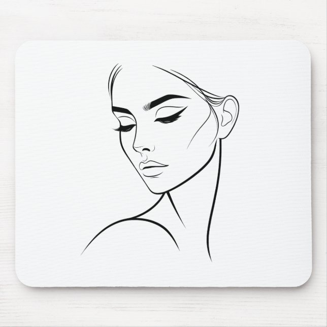 Mousepad Mulher Desenhada com Uma Linha Nº3  (Frente)