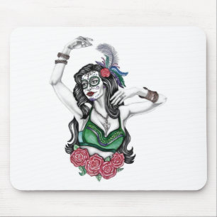 Mousepad Mulher do Crânio com Rosas